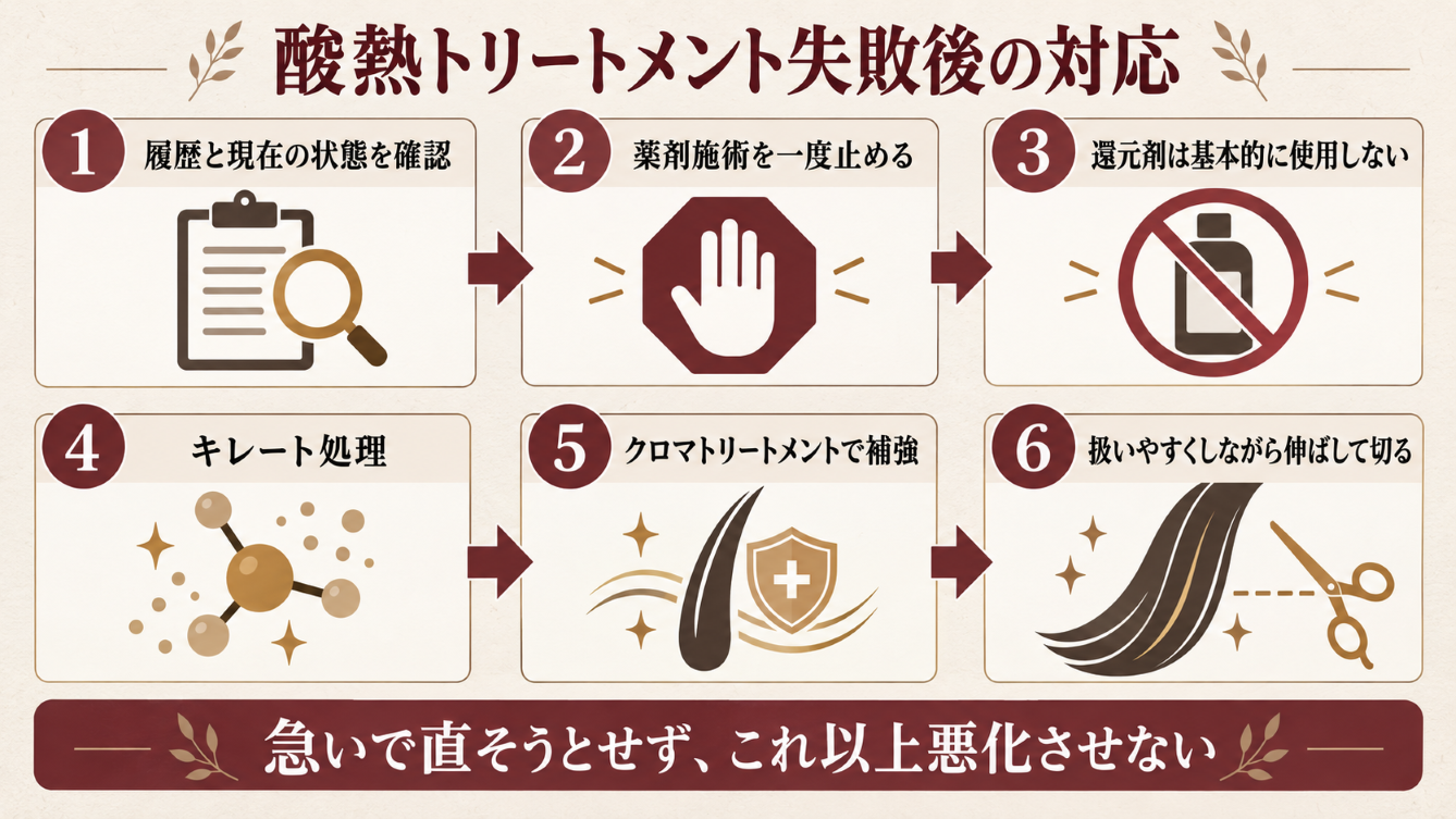 酸熱トリートメントで失敗した後の対応手順
